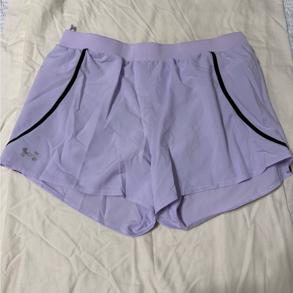 Under Armour Lavender Athletic Shorts with Black Trim - Picture 3 of 4